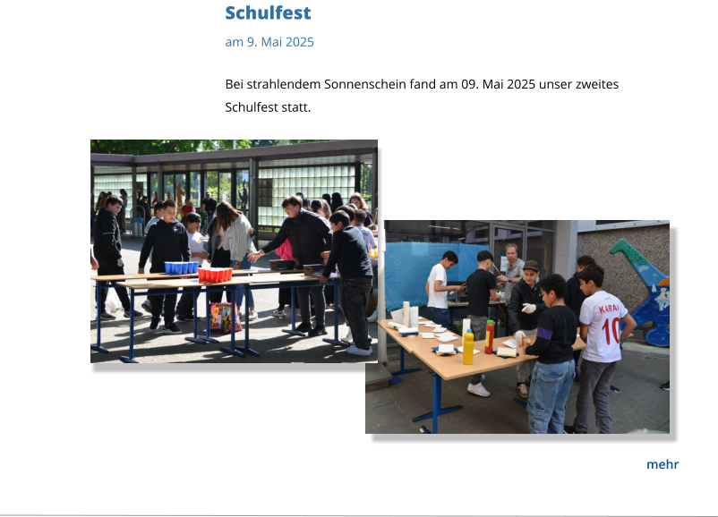 Bei strahlendem Sonnenschein fand am 09. Mai 2025 unser zweites Schulfest statt. Schulfest  am 9. Mai 2025  mehr