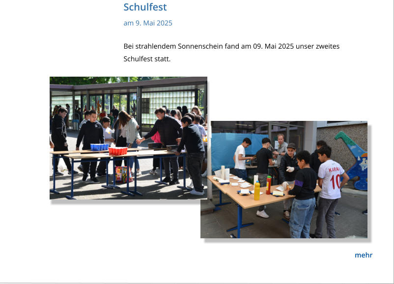Bei strahlendem Sonnenschein fand am 09. Mai 2025 unser zweites Schulfest statt. Schulfest  am 9. Mai 2025  mehr